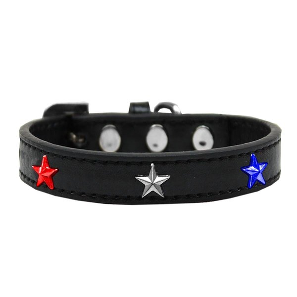 Mirage Pet Products RedWhite & Blue Stars Widget Dog CollarBlack Size 18 631-34 BK18